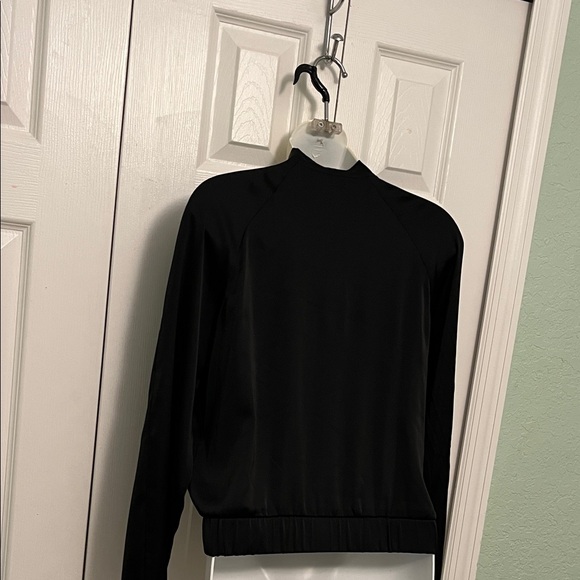 Express Women's Jet Black Bomber Jacket satin small - Picture 4 of 5